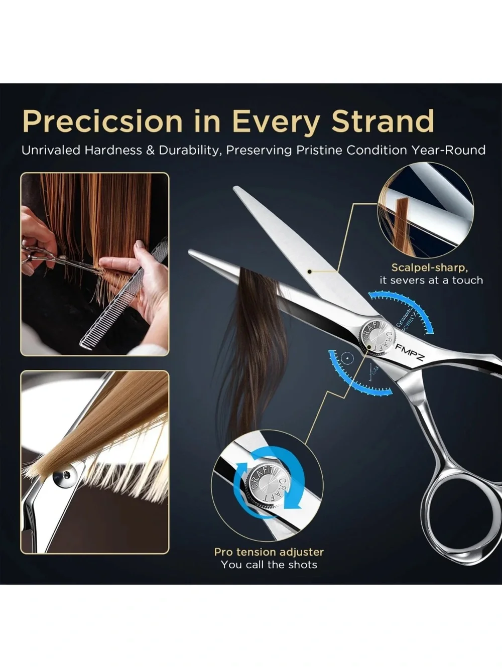 FMPZ 6 inch hair cutting scissors barber scissors professional hair shears new